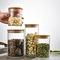 Wholesale High Borosilicate Glass Food Storage Jar with Bamboo Lid