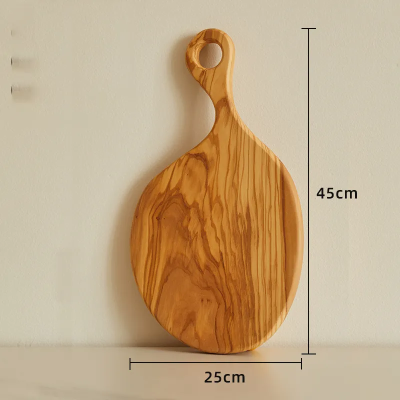 Custom Kitchen Designs Olive Wood Serving Platter Cheese Board with Handle