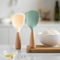 Creative Heat Resistant Non -Stick Standable Silicone Rice Spoon with Wooden Handle