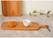 Paddle Shape Oak Wooden Serving Tray / Plate with Leather Rope