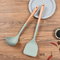 Hanging Non-Stick Silicone Spatula and Soup Ladle with Wooden Handle for Kitchen Cooking