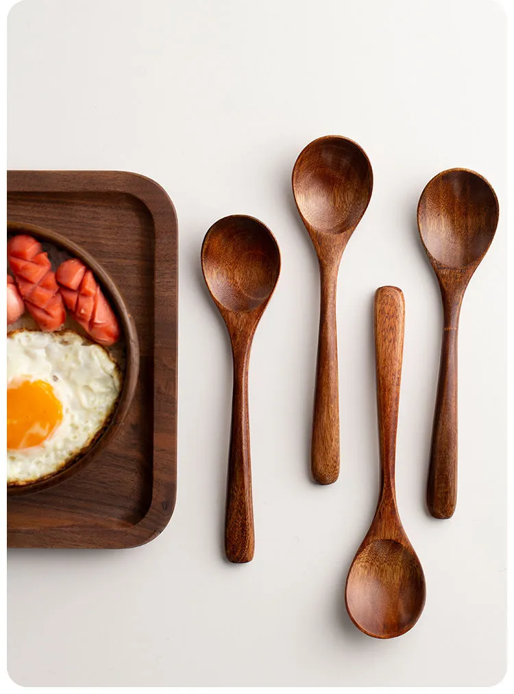 Japanese Small Solid Wooden Spoon Rice Spoon Soup Spoon for Eating