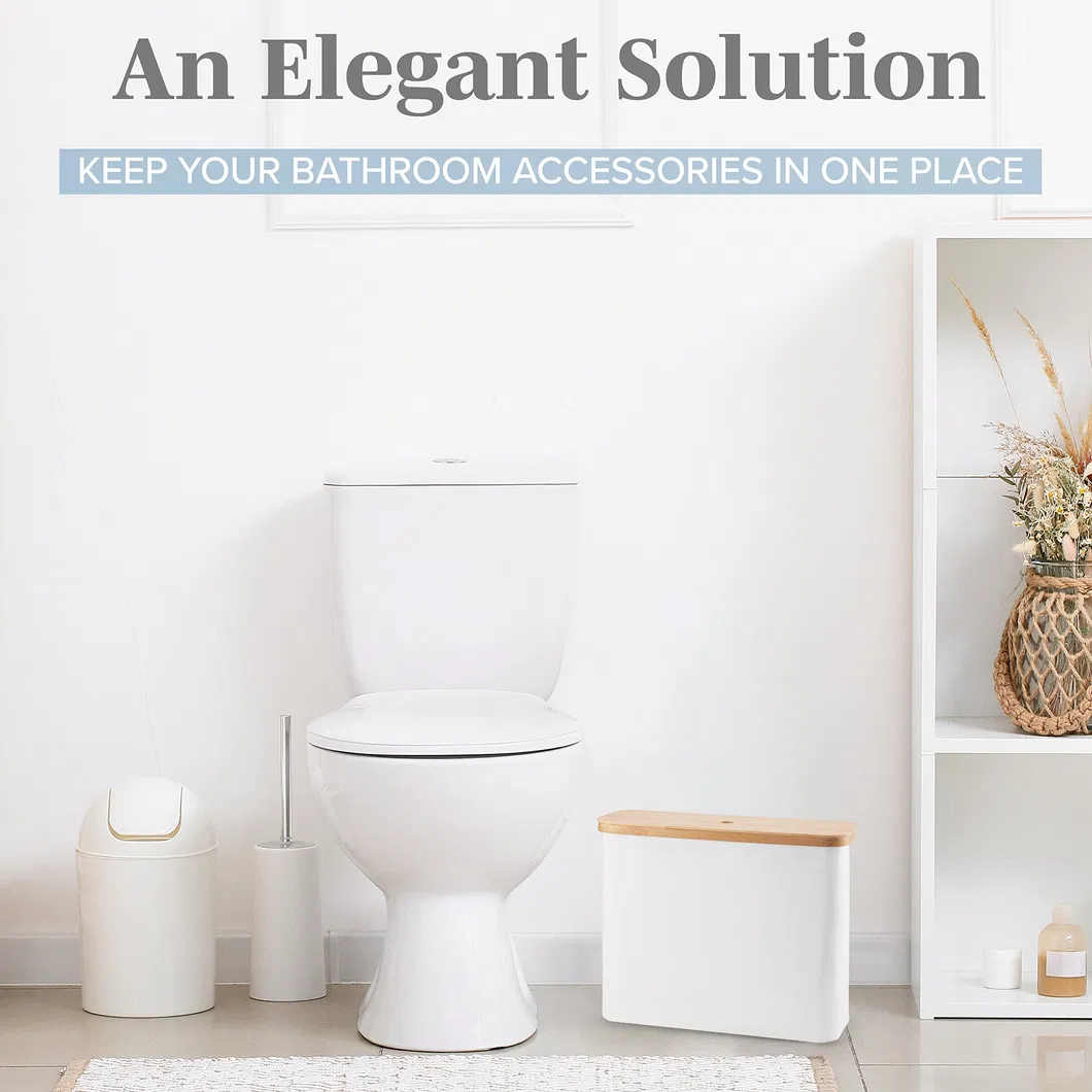White Color Bathroom Toilet Paper Storage Basket