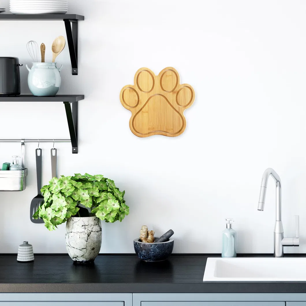 Eco-Friendly Paw Shaped Bamboo Cutting and Serving Board