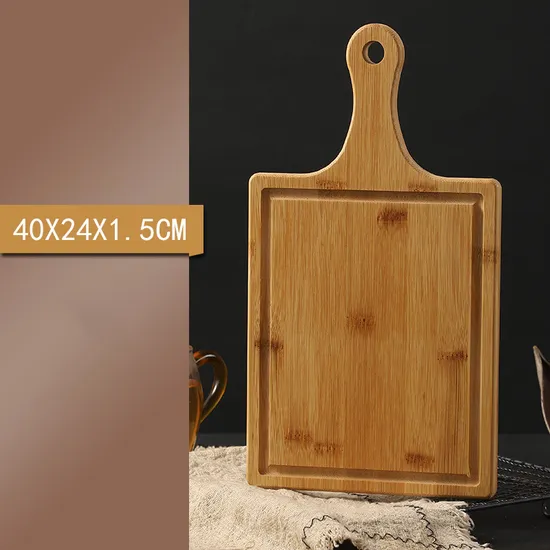 Sustainable Round Bamboo Fruit and Bread and Cheese Serving Board with Handle