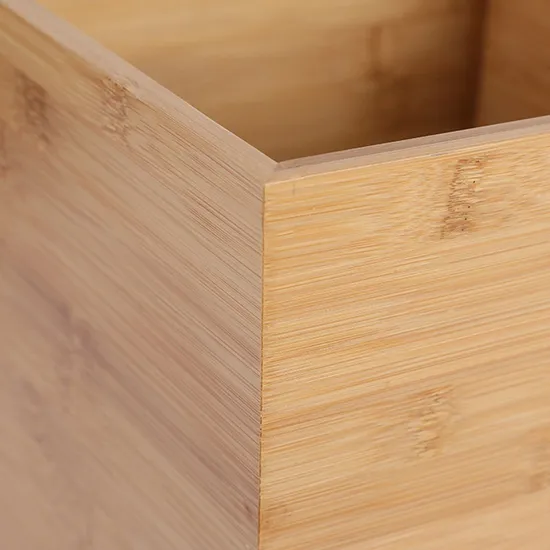 Creative Square Bamboo Trash Can /Office Wastebasket / Living Room and Bathroom Trash Can