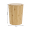 Round Bamboo Waste Basket with Lid for Living Room and Bathroom