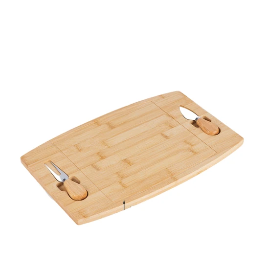 Promotion Cheap Bamboo Cutting Board Cheese Board with 2 Knives Set