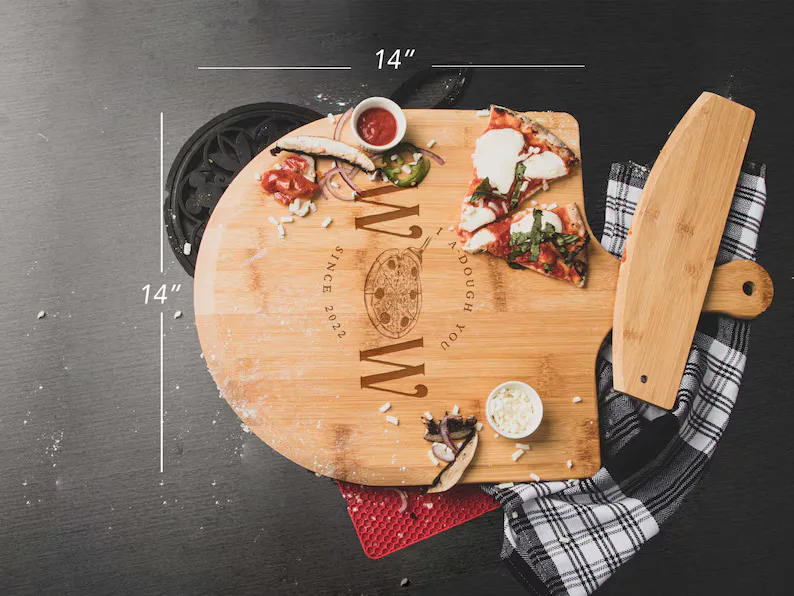 Wholesale Large Solid Wood 22X14 Inch Bamboo Bread Board Pizza Board with Handle