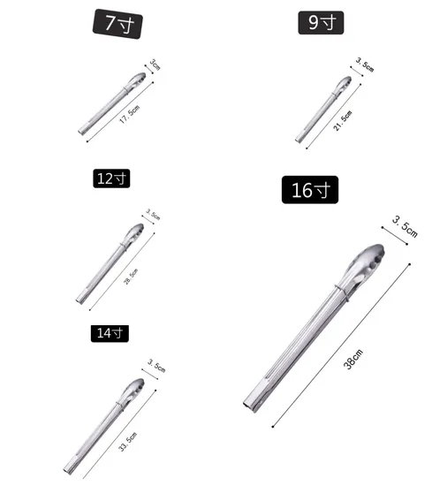 Multi-Functional Stainless Steel BBQ Tongs Fried Food Clip Kitchen Tongs