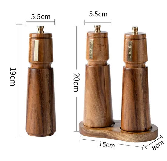 Manual Pepper Mill Pepper Grinder Set for Sea Salt and Spice