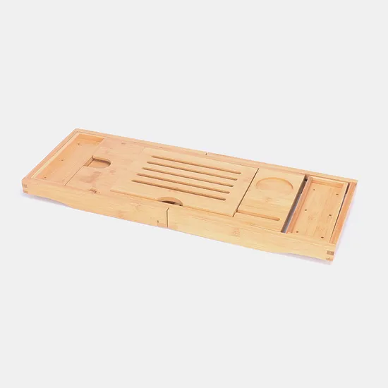 Luxury Expandable Bamboo Bathtub Caddy Tray Bath Caddy Tray