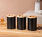 Black Metal Canisters Sets for Coffee Tea Sugar Storage