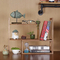Study Wooden Desktop Bookshelf Desktop Organiser Flower Pot Stand