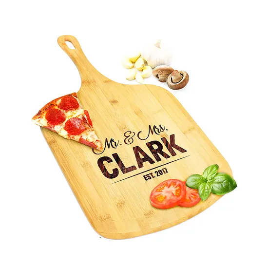 Double Sided 24X15 Inch Bamboo Pizza Chopping Board Pizza Peel