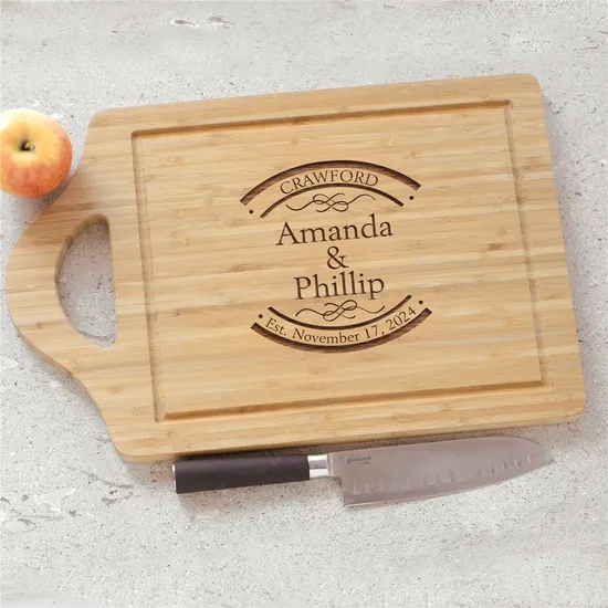 Double-Sided Rectangle Custom Bamboo Wood Cutting Board Set of 2 for Meat / Fruit / Vegetables