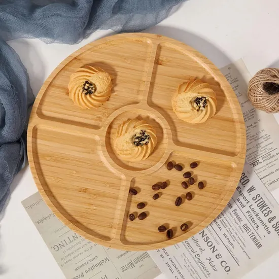 Natural Round Bamboo Dinner Plate for Children