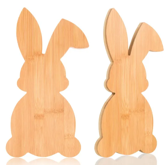 Modern Rabbit Shape Acacia Wood Plate Serving Plate for Everyday Dining & Entertaining