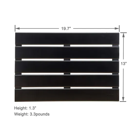 Black Color Household Bamboo Bath Mat for Bathroom