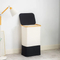 Large - Capacity Two - Tone Bamboo - Oxford Fabric Laundry Storage Basket for Bedroom