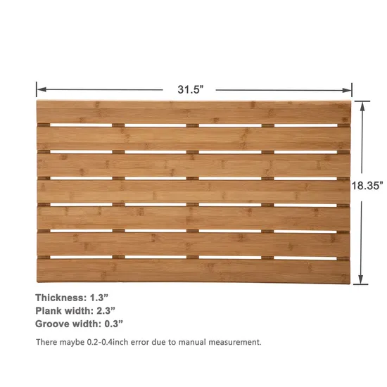 Heavy Duty Non Slip Large Waterproof Bamboo SPA Shower Bath Mat