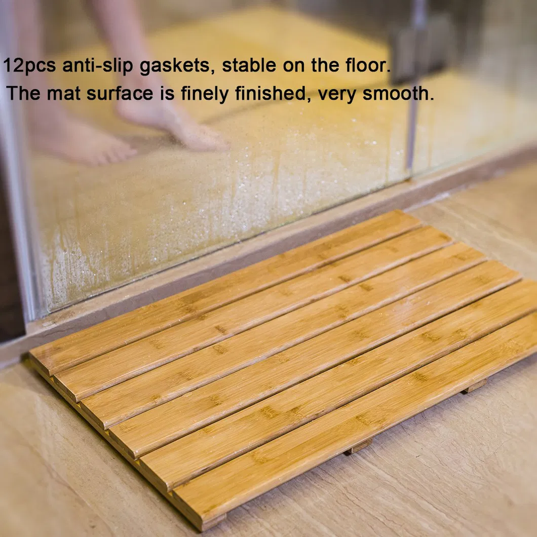 Large Natural Waterproof Bamboo Shower Mat