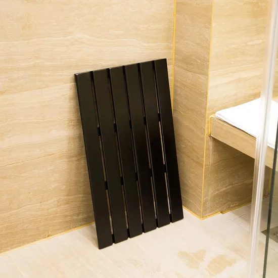 Large Black Color Bamboo Floor Mat for Bathroom