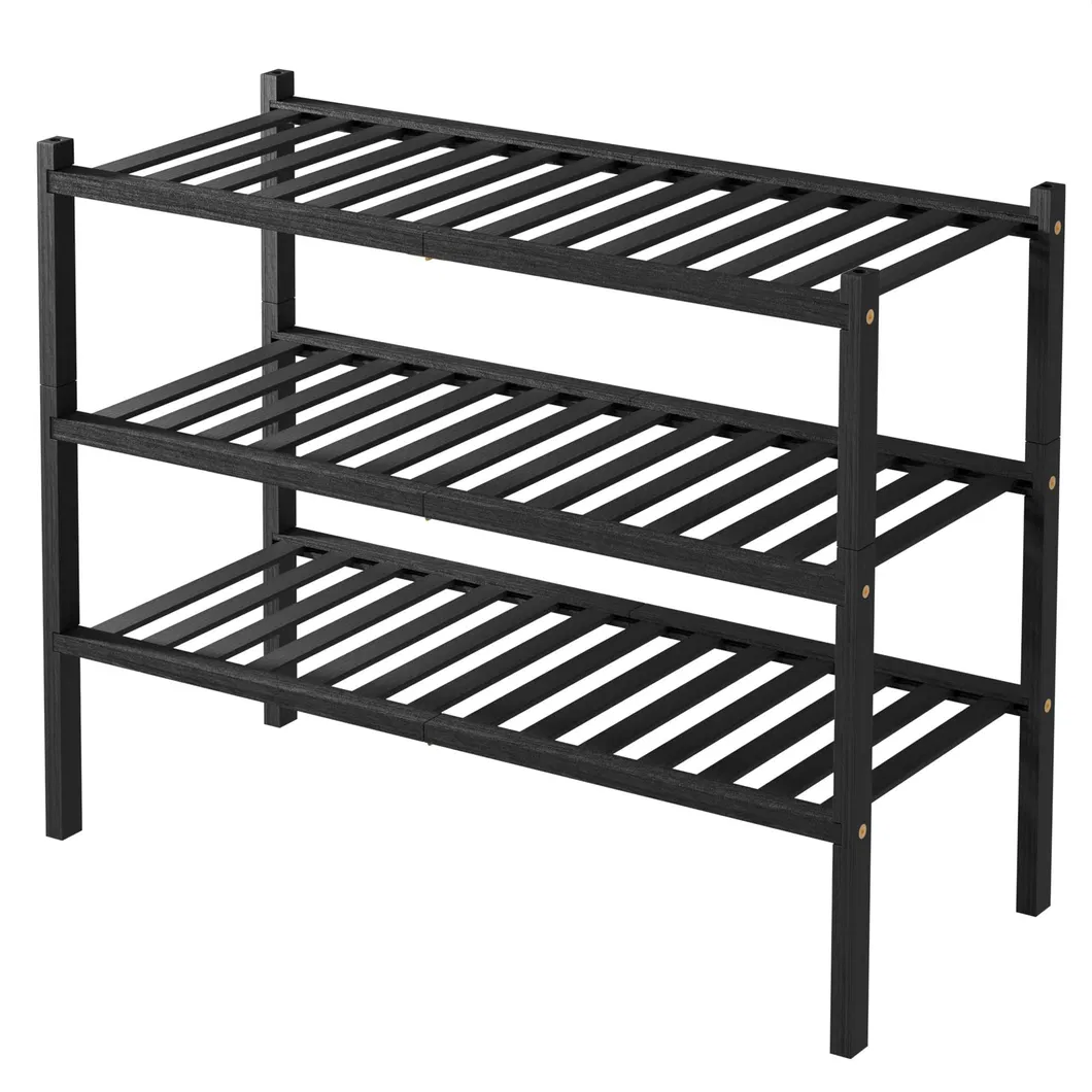 3 Tier Free Standing Bamboo Shoe Rack