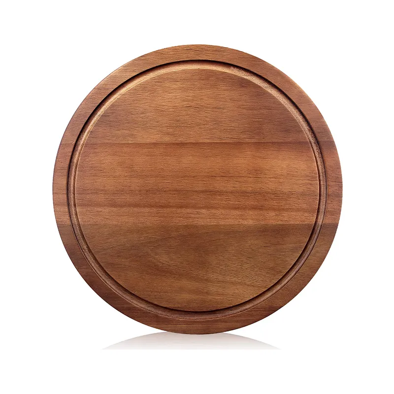 Direct Factory Round Wood Cutting Board with Juice Groove