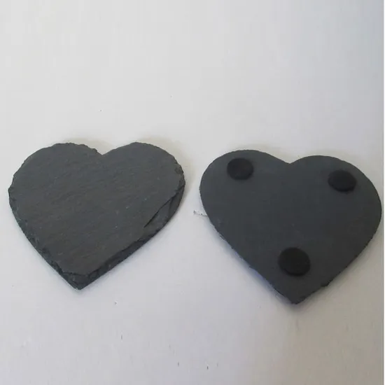 Rustic Style Heart Shaped Slate Coasters Set for Country Kitchens