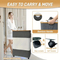 Large Capacity Black and White Spliced Foldable Bamboo Fabric Laundry Basket with Cover and Wheels