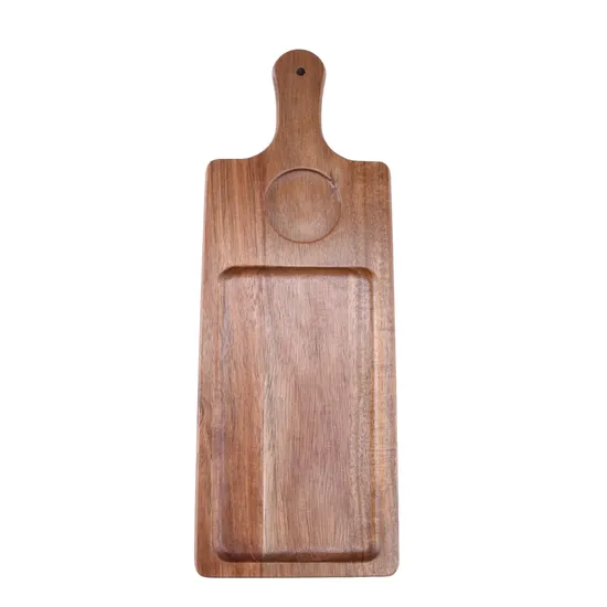 Wholesale Sectional Acacia Wood Serving Tray Charcuterie Tray with Handles