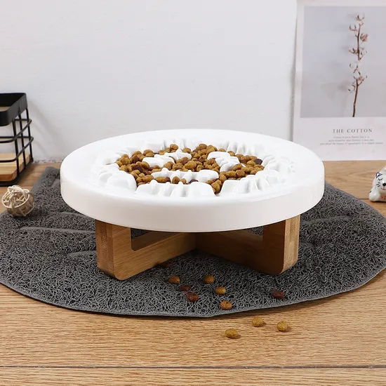 Ceramic Cat and Dog Feeding Bowl Meal Bowl Pet Plate for Small Kitten and Puppy