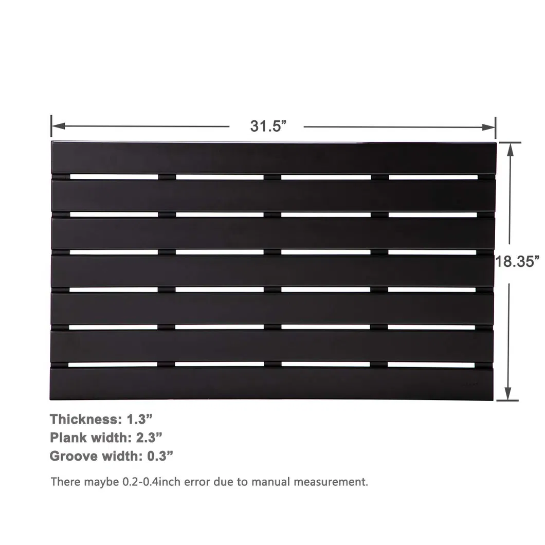 Black Bamboo Shower Mat Bath Mat for Household Use