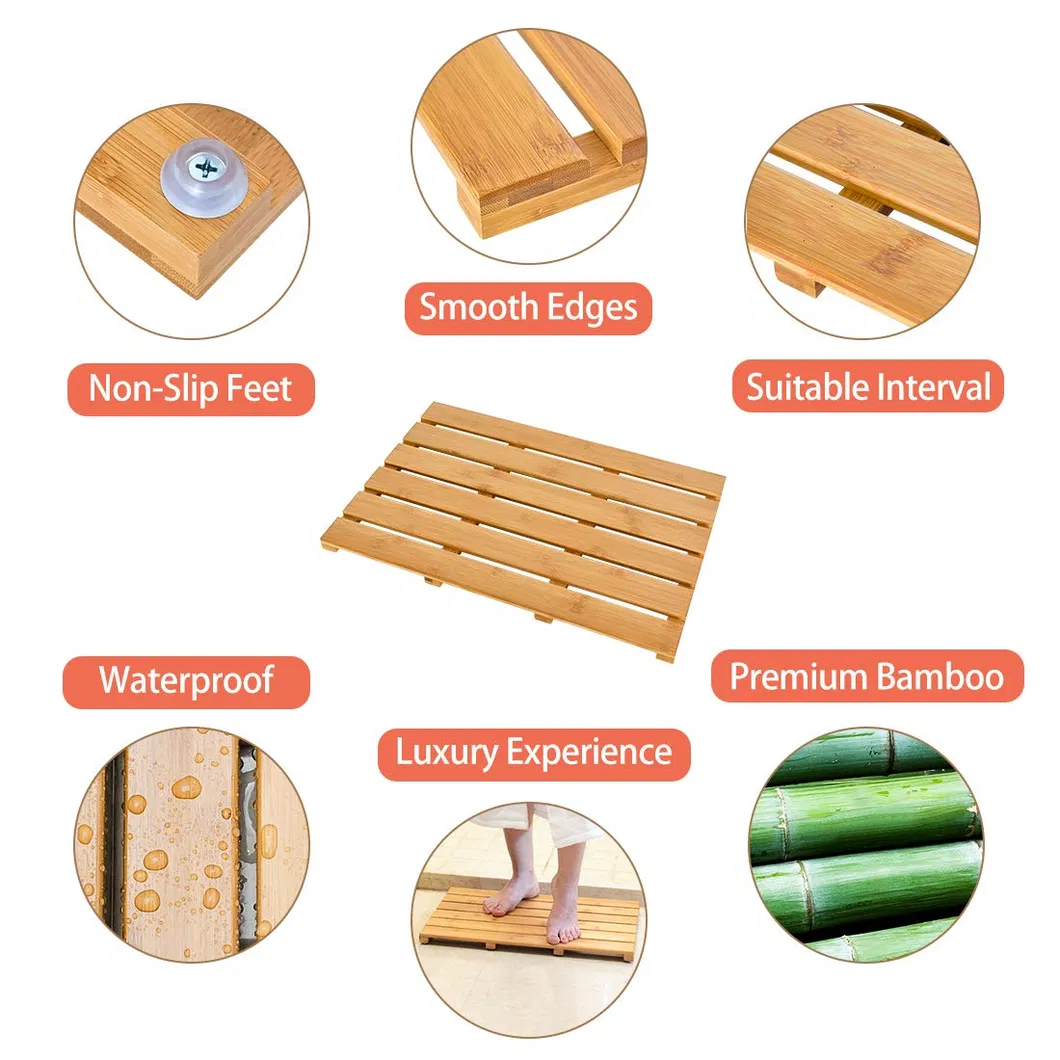 Sturdy Bamboo Bathroom Carpet Bath Mat