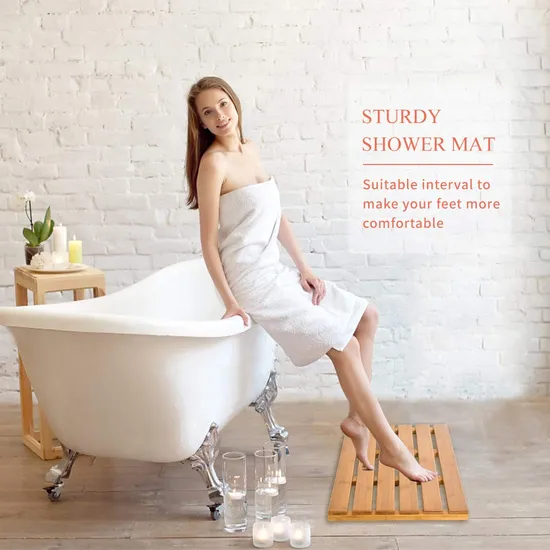 Sturdy Bamboo Bathroom Carpet Bath Mat