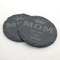 Custom Engraved Round Shaped Black Slate Coasters with Metal Holder