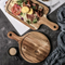 Functional Custom Round Acacia Wood Charcuterie and Cheese Serving Tray with Handle Bulkbuy