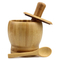 Premium Bamboo Mortar and Pestle Set for Garlic Grinding