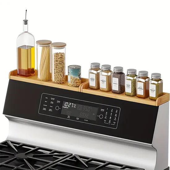 Magnetic Bamboo Wall Storage Rack for Spice Organization