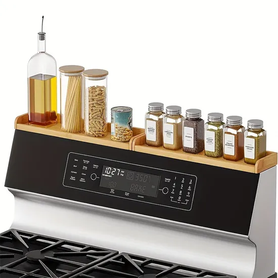 Magnetic Bamboo Wall Storage Rack for Spice Organization