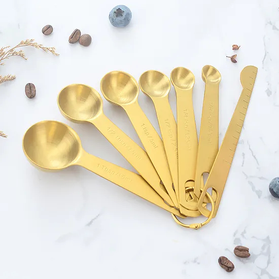 Wholesale Kitchen Tool Stainless Steel Measuring Spoon Set with Long Handle
