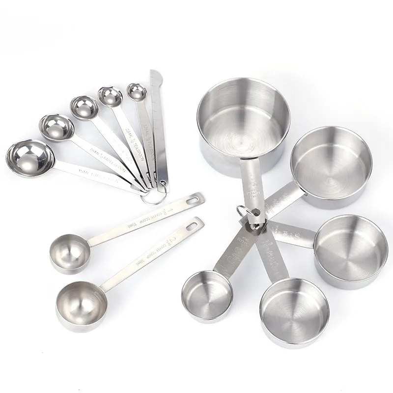 Wholesale Price Custom Logo Stainless Steel Measuring Scoop Espresso Coffee Matcha Stainless Steel Measuring Spoon Set