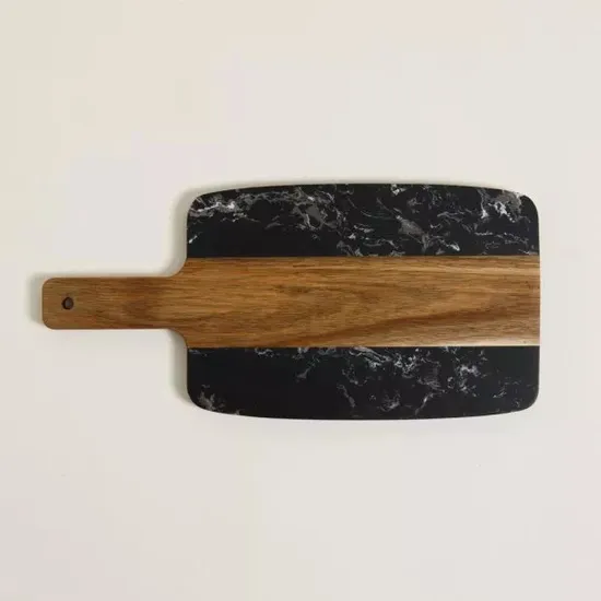 Functional Round Marble Wood Cheese Tray Cutting Board