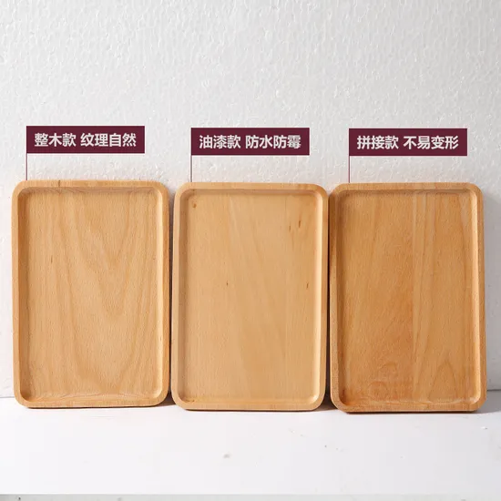 Japanese Style Rectangle Beech Wood Serving Plate Snack Plate