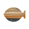 Fish Shape Black Marble and Wooden Chopping Board for Fruit / Snack