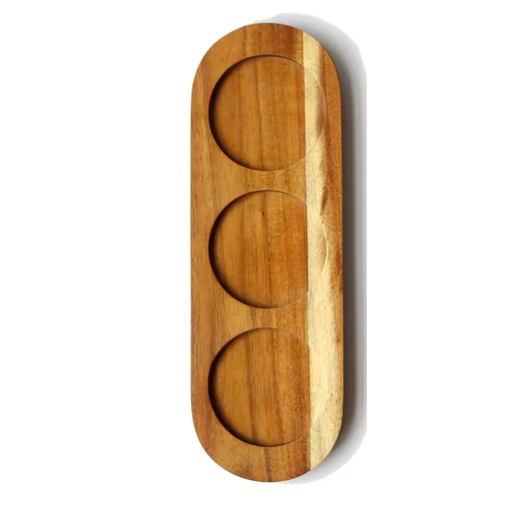 Paddle Shape Marble Wooden Beer Flight Board and Glass Cup Holder