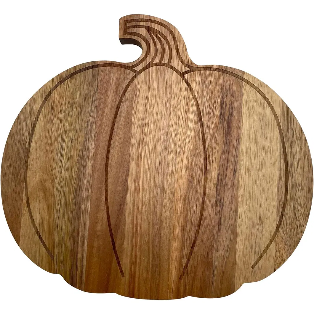 Pumpkin Shape Acacia Wood Cutting Board Serving Board for Kitchen