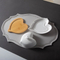 Heart-Shaped Stoneware/Porcelain Covered Butter Dish Butter Container with Bamboo Tray