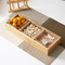Divided Bamboo Wood Snack Tray with Transparent Glass Fruit Platter Tray
